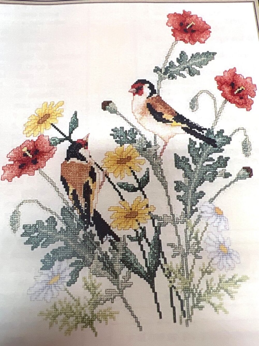 Crossed Wing Collection Goldfinches Cross Stitch Pattern Birds & Wildflowers